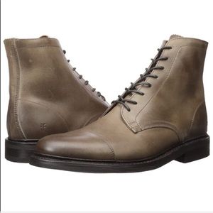 Frye | Seth Lace Up Chelsea Boots In Stone Size 11